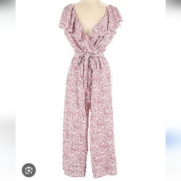 Luxology Light Blue And White Paisley Design Calf Length Small Jumpsuit NWT - Picture 11 of 13